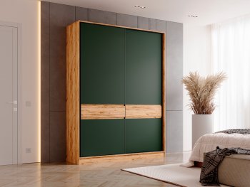 Шкаф-купе 1800 мм Роджина крафт/изумрудный (Миф) в Североуральске - severouralsk.mebel-e96.ru | фото