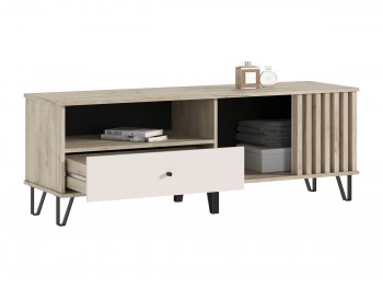 Тумба ТВ (1500) Роджина крафт серый/кашемир (Миф) в Североуральске - severouralsk.mebel-e96.ru