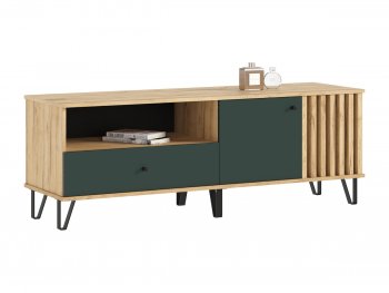 Тумба ТВ (1500) Роджина крафт/изумрудный (Миф) в Североуральске - severouralsk.mebel-e96.ru