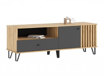 Тумба ТВ (1500) Роджина крафт/графит (Миф) в Североуральске - severouralsk.mebel-e96.ru