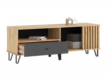 Тумба ТВ (1500) Роджина крафт/графит (Миф) в Североуральске - severouralsk.mebel-e96.ru