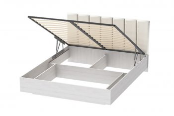 Кровать с подъемным механизмом Шарм (арт.031М1) экокожа Sontex Milk (Диал) в Североуральске - severouralsk.mebel-e96.ru | фото