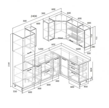 Угловой кухонный гарнитур Муссон 2400*1600 мм Sanvut в Североуральске - severouralsk.mebel-e96.ru