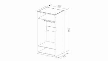 Шкаф 900 мм 2х дверный для платья ШиК-2 (Уголок Школьника 2) в Североуральске - severouralsk.mebel-e96.ru