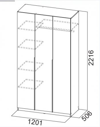 Шкаф 1200 мм ШК-5 графит (СВ) в Североуральске - severouralsk.mebel-e96.ru