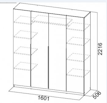 Шкаф 1600 мм ШК-5 графит (СВ) в Североуральске - severouralsk.mebel-e96.ru