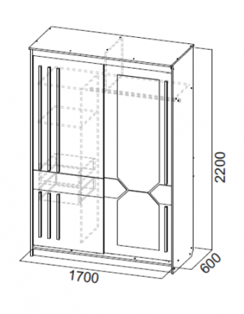 Шкаф-купе №25 1700 мм (СВ) в Североуральске - severouralsk.mebel-e96.ru