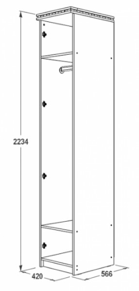 Шкаф 1-но дверный для одежды Ольга-13 в Североуральске - severouralsk.mebel-e96.ru