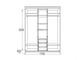 Шкаф для платья и белья Мираж 4 (1700) в Североуральске - severouralsk.mebel-e96.ru