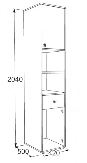 Шкаф комбинированный Омега 18 в Североуральске - severouralsk.mebel-e96.ru