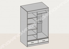 Шкаф-купе 2-х дверный с ящиками и зеркалом (арт. 008) 1150 мм (Диал) в Североуральске - severouralsk.mebel-e96.ru