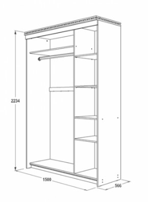 Шкаф-купе 1500 мм 3-х дверный Ольга-13 в Североуральске - severouralsk.mebel-e96.ru