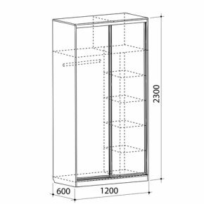 Шкаф-купе Рио 1-600 Бабочки (полки справа) в Североуральске - severouralsk.mebel-e96.ru