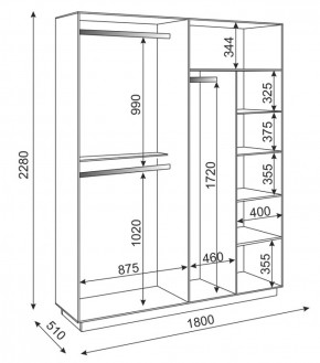 Шкаф 4-х дверный 1800 мм Тиффани М22 (Риннер) в Североуральске - severouralsk.mebel-e96.ru