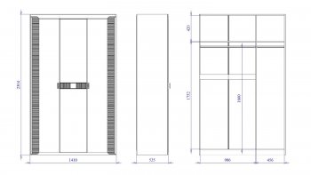 Шкаф 1400 мм 3-дверный Сиде (СБК) в Североуральске - severouralsk.mebel-e96.ru