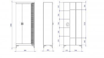 Шкаф 800 мм 2-дверный NEW Сиде Белый (СБК) в Североуральске - severouralsk.mebel-e96.ru