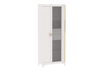 Пенал со стеклом широкий NEW Сиде Белый (СБК) в Североуральске - severouralsk.mebel-e96.ru