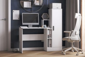 Компьютерный стол СКМ-2 белый (Микон) в Североуральске - severouralsk.mebel-e96.ru