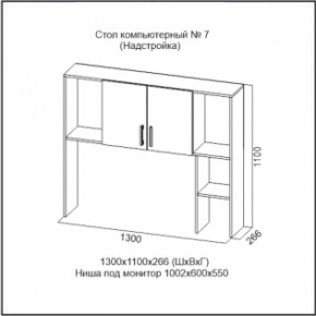 Стол компьютерный №7 (СВ) в Североуральске - severouralsk.mebel-e96.ru