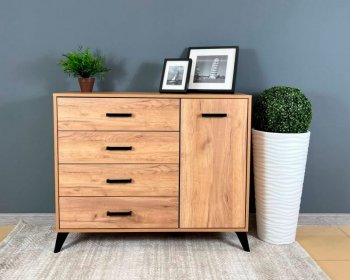 Комод-Тумба (1дв,4ящ) SVETLANA LOFT, дуб золотой (Генезис) в Североуральске - severouralsk.mebel-e96.ru