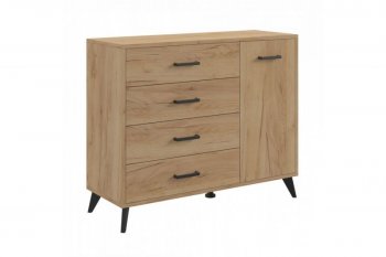 Комод-Тумба (1дв,4ящ) SVETLANA LOFT, дуб золотой (Генезис) в Североуральске - severouralsk.mebel-e96.ru