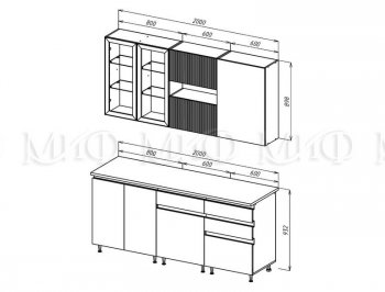 Кухонный гарнитур Техно-6 2000 мм (Миф) в Североуральске - severouralsk.mebel-e96.ru