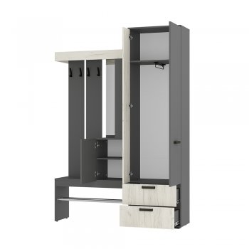 Прихожая Трамп графит/крафт белый (БТС) в Североуральске - severouralsk.mebel-e96.ru