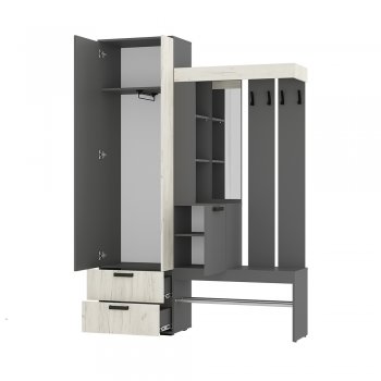 Прихожая Трамп графит/крафт белый (БТС) в Североуральске - severouralsk.mebel-e96.ru