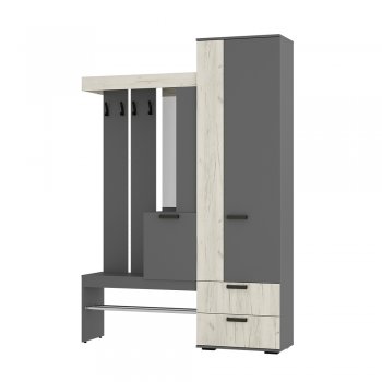 Прихожая Трамп графит/крафт белый (БТС) в Североуральске - severouralsk.mebel-e96.ru