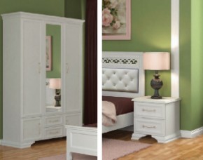 Тумба прикроватная 2ящ.  ГРАЦИЯ (лак) Белый / Белый (БМ) в Североуральске - severouralsk.mebel-e96.ru