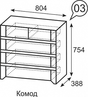 Комод №3 Твист (ИжМ) в Североуральске - severouralsk.mebel-e96.ru