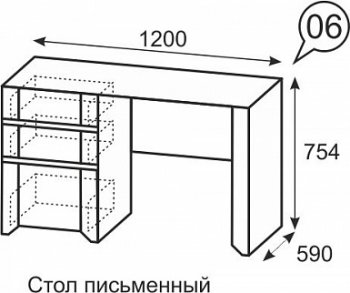 Стол письменный №6 Твист (ИжМ) в Североуральске - severouralsk.mebel-e96.ru