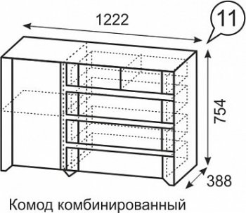 Комод комбинированный №11 Твист (ИжМ) в Североуральске - severouralsk.mebel-e96.ru