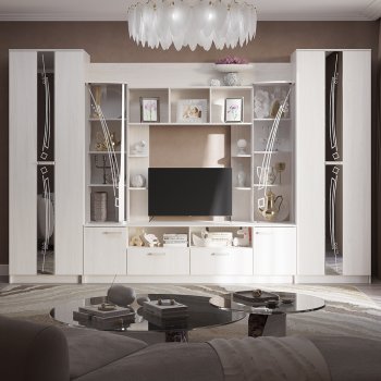 Стенка Венеция ясень белый (БТС) в Североуральске - severouralsk.mebel-e96.ru