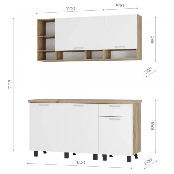 Кухонный гарнитур 1600 мм Вика (БТС) в Североуральске - severouralsk.mebel-e96.ru