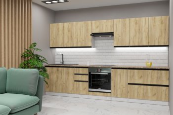 Кухонный гарнитур Янтарь экстра 3000 мм (Герда) в Североуральске - severouralsk.mebel-e96.ru